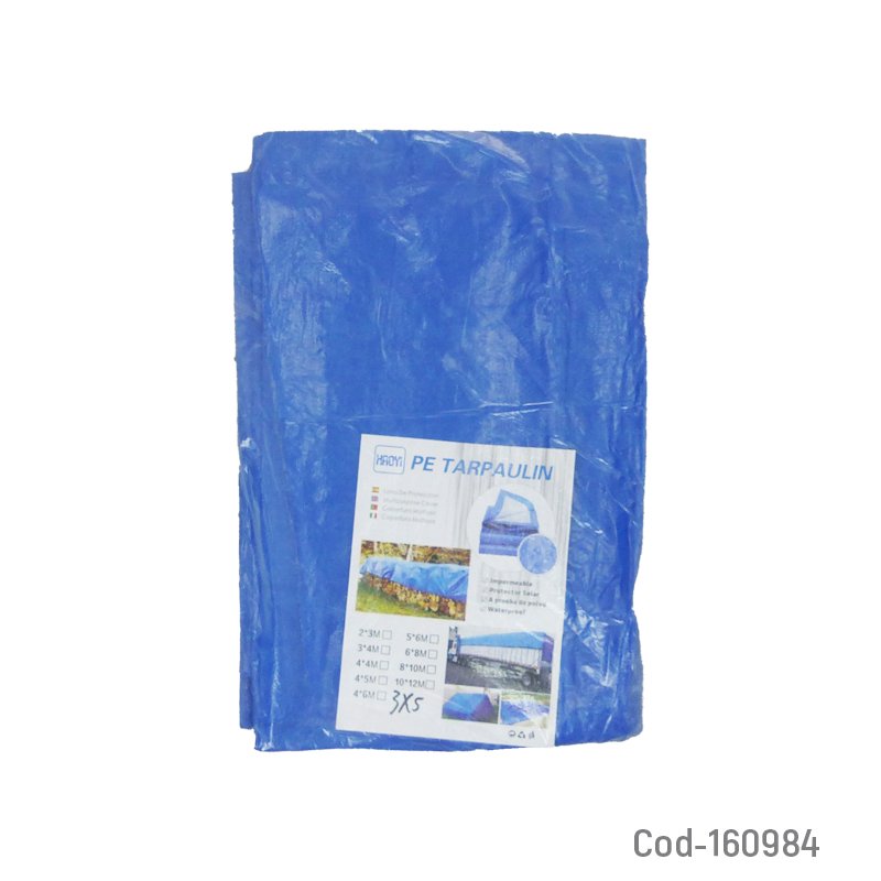 Lona carpa multiuso impermeable azul con ojales de 5 x 3 metros. mayorista — imagen 3