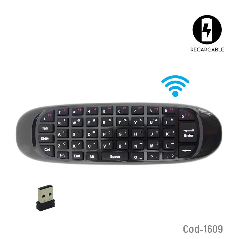 Air Mouse, Teclado Para Smart TV, TV Box, PC, Smartphone. Recargable. 15cm x 4,5cm x 1,2cm por mayor en Chile