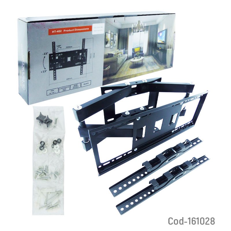 Soporte para tv de 25 a 65 pulgadas modelo ht-402 con doble brazo, inclinacion y soporta hasta 50 kg mayorista — imagen 3
