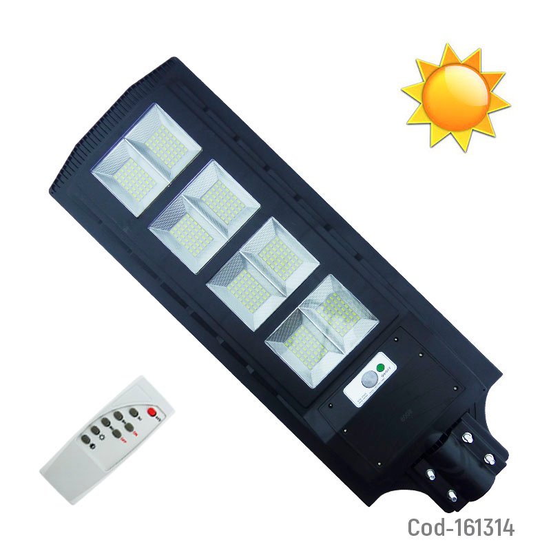 Foco Para Poste Solar De 800 Watt Con 8 Placas Y 336 LED En PVC Con Control Remoto 76 cm x 26 cm por mayor en Chile