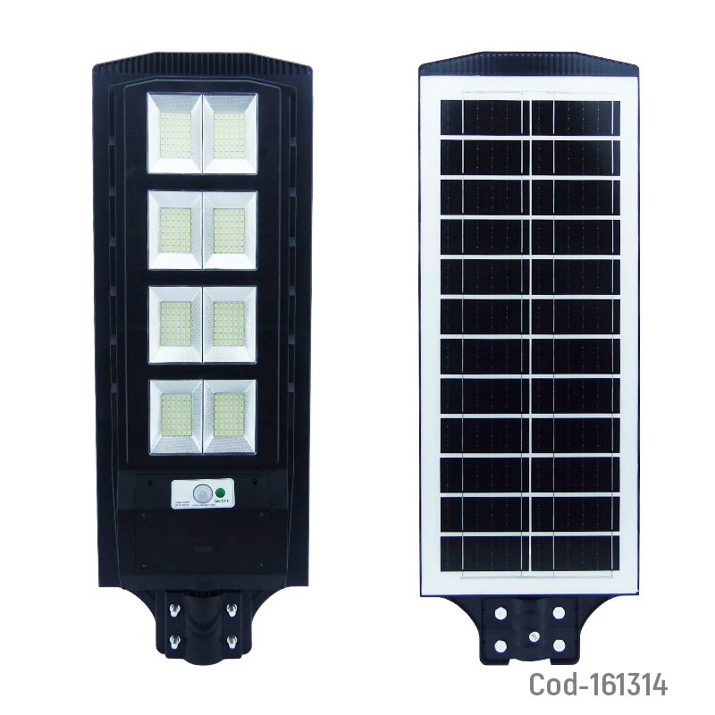 Foco para poste solar de 800 watt con 8 placas y 336 led en pvc con control remoto mayorista — imagen 2