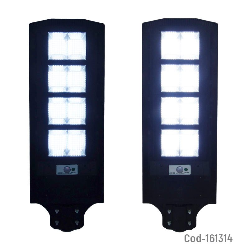 Foco para poste solar de 800 watt con 8 placas y 336 led en pvc con control remoto mayorista — imagen 3