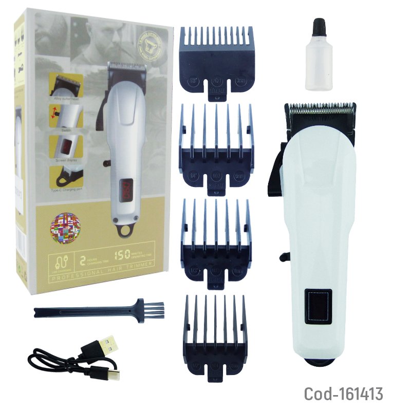 Maquina barbera y corta pelo modelo gx-838 con indicador de carga, puerto usb type-c para carga. mayorista — imagen 4