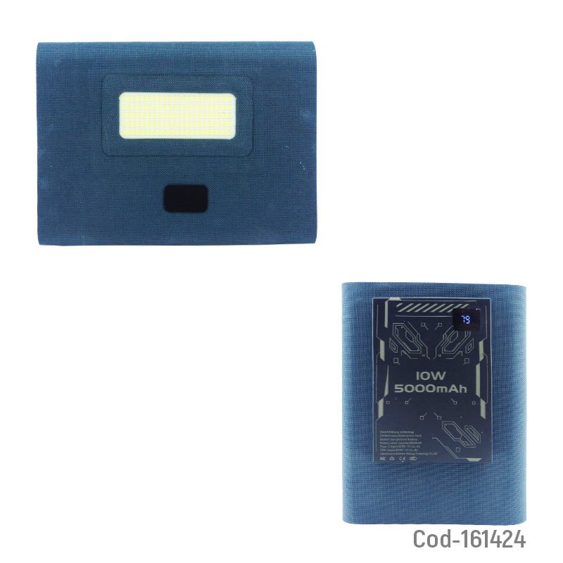 Panel solar plegable con 110 led y power bank, modelo rs-10w, 5000 mah mayorista — imagen 2