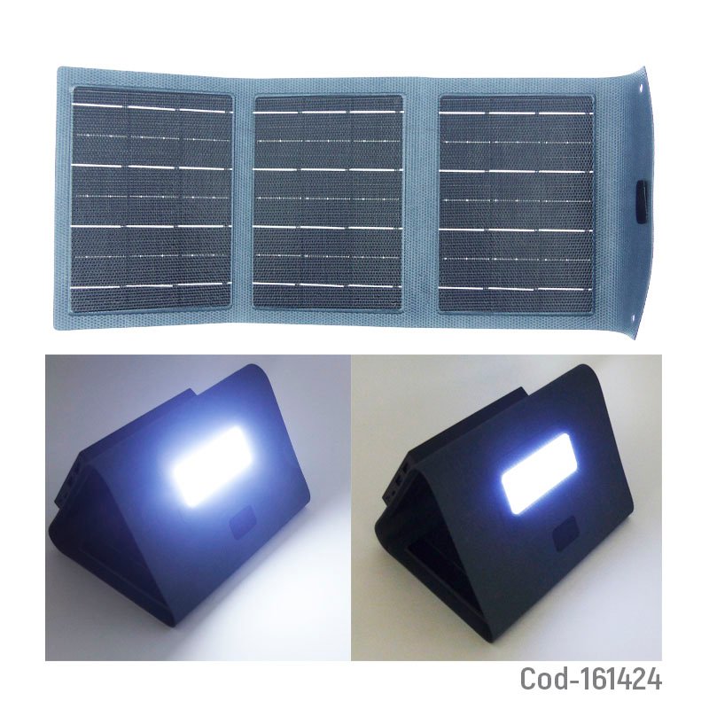 Panel solar plegable con 110 led y power bank, modelo rs-10w, 5000 mah mayorista — imagen 3