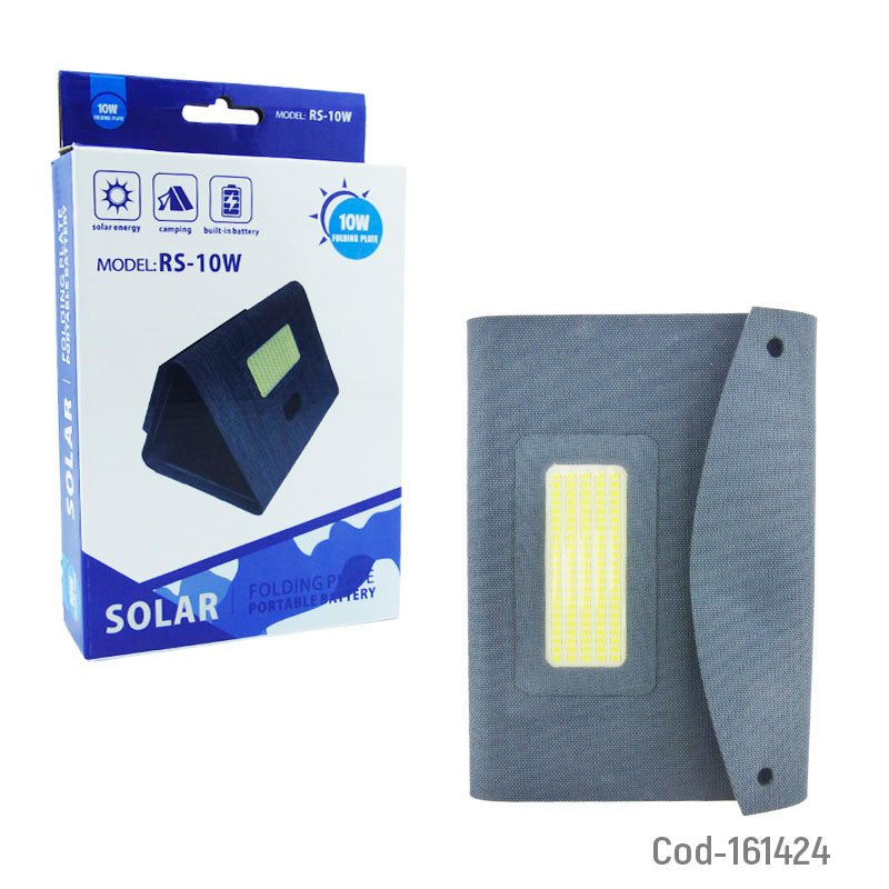 Panel solar plegable con 110 led y power bank, modelo rs-10w, 5000 mah mayorista — imagen 4