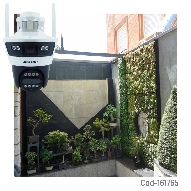 Camara de vigilancia ip wifi-lan marca jortan de doble camara a 3 mp compatible app yoose mayorista — imagen 3