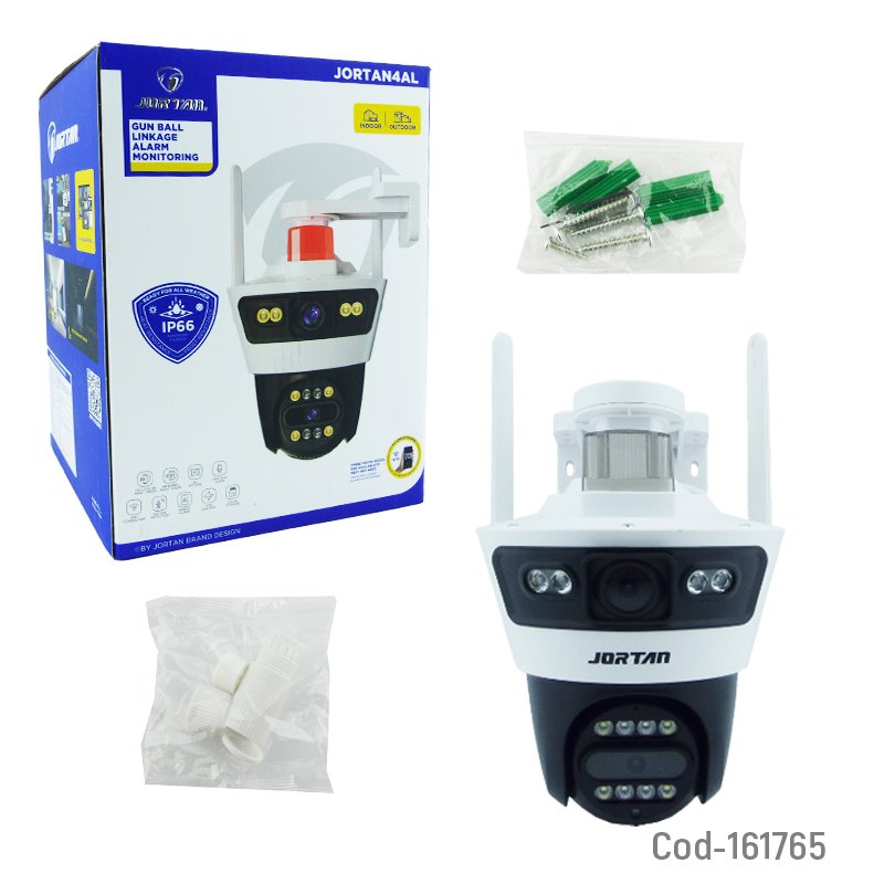 Camara de vigilancia ip wifi-lan marca jortan de doble camara a 3 mp compatible app yoose mayorista — imagen 4
