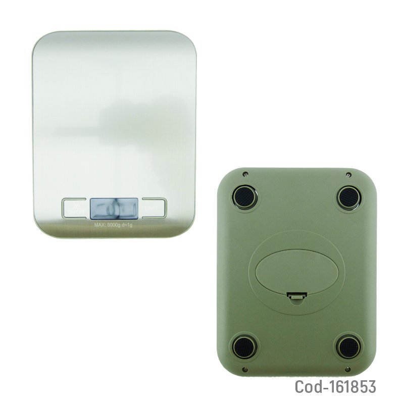 Balanza digital para cocina en acero inoxidable, pesa hasta 5 kg y los numeros en color blanco mayorista — imagen 2