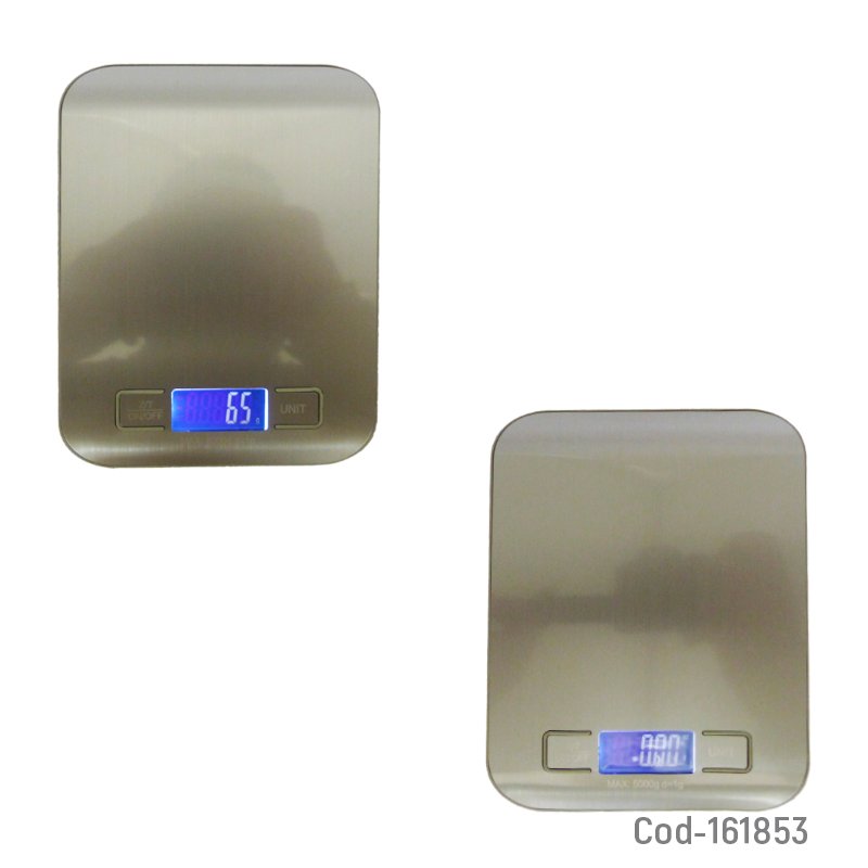 Balanza digital para cocina en acero inoxidable, pesa hasta 5 kg y los numeros en color blanco mayorista — imagen 3