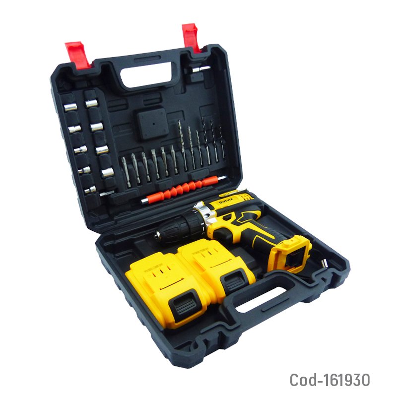 Taladro portatil recargable marca dotvix con 2 baterias y estuche pvc mayorista — imagen 3