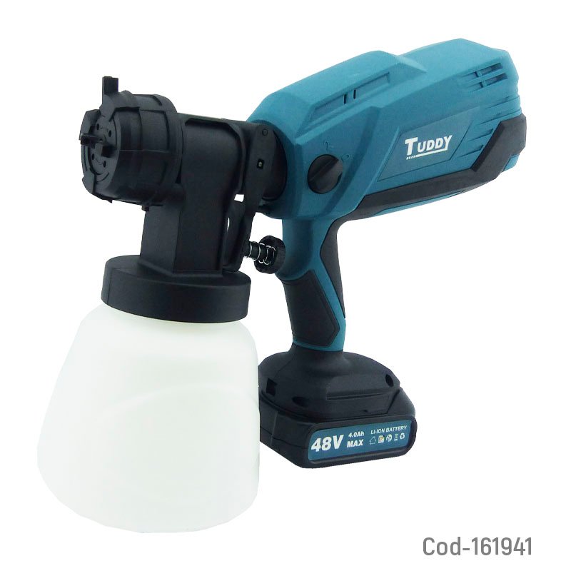 Pistola para pintar portatil marca tuddy recargable con dos baterias mayorista — imagen 2