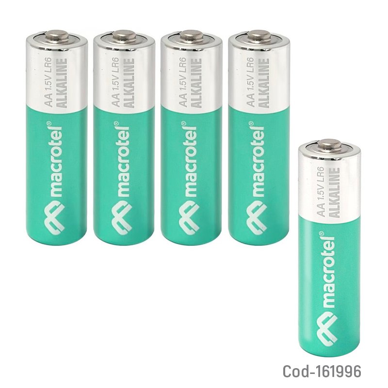 Pila marca macrotel aa set x 5 en blister de 1.5 volt, alkaline - pack de 10 unidades mayorista — imagen 2