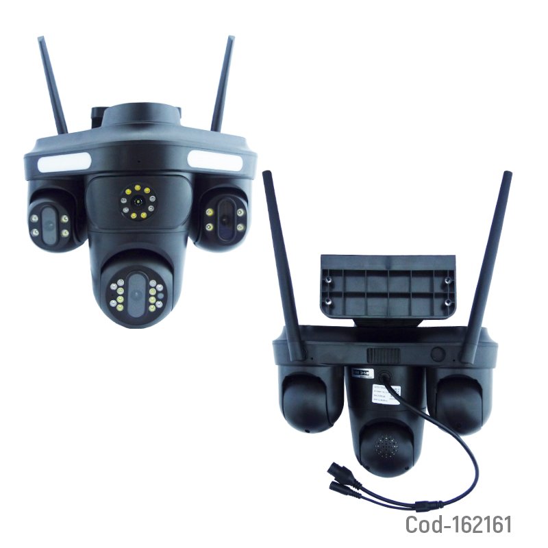 Camara de vigilancia ip triple lente compatible con app v380 conexion lan y ranura para tf resolucion 4k mayorista — imagen 2