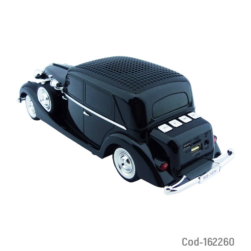 Parlante recargable modelo ws-1934 auto clasico de 10 watt y conexion bluetooth, usb, tf y aux. variedad de colores. mayorista — imagen 2