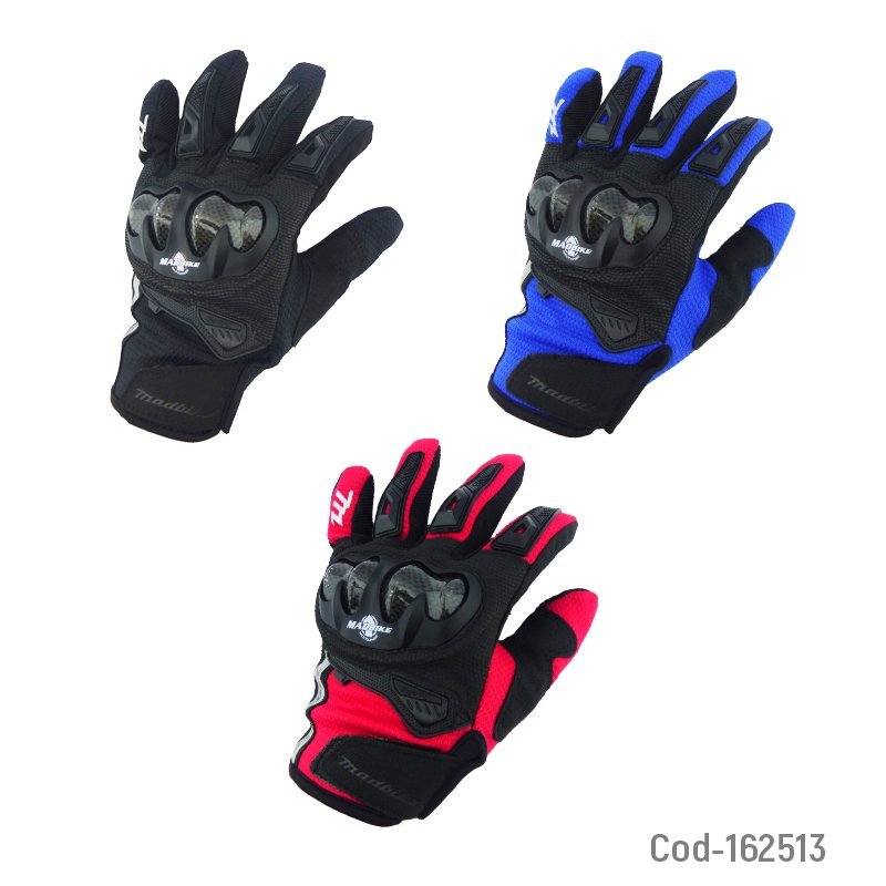 Guante para moto marca madbike modelo mad-66c con proteccion carbon y sistema touch mayorista — imagen 2