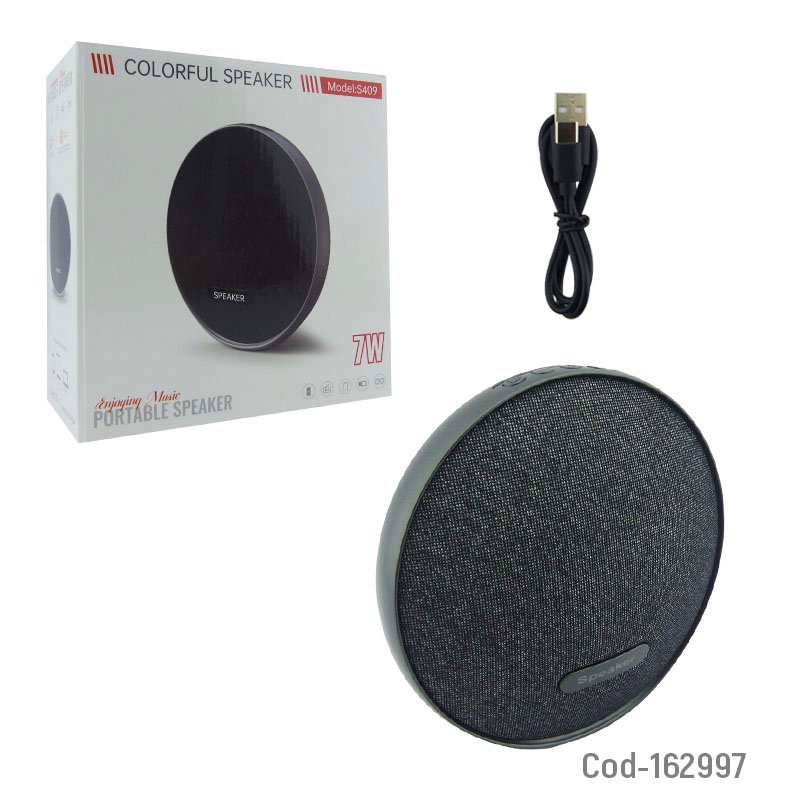 Parlante recargable modelo s409 redondo de 7 watt conexion bluetooth, fm, usb y tf mayorista — imagen 4