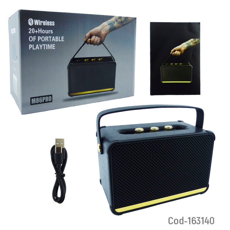 Parlante recargable bluetooth modelo m86pro con conexion fm, usb y tf mayorista — imagen 4