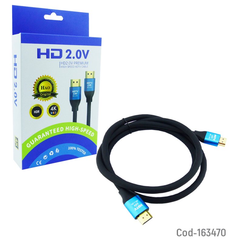 Cable hdmi hd de 1.5 mts a 4k version 2.0 premium con punta metalica de alta calidad. - pack de 10 unidades mayorista — imagen 2