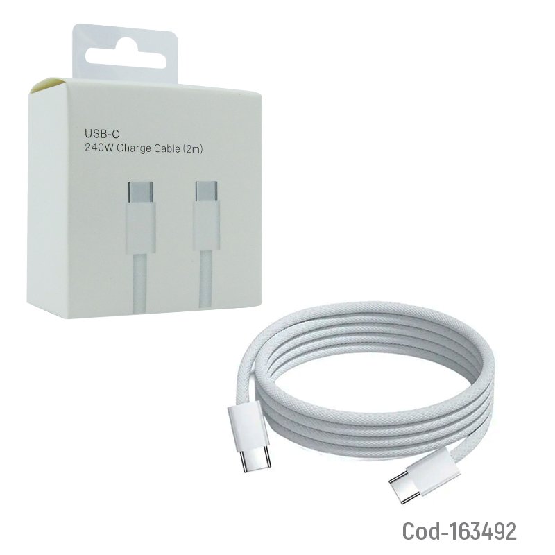 Cable macho doble type-c de 2 mts datos y carga. - pack de 10 unidades mayorista — imagen 3