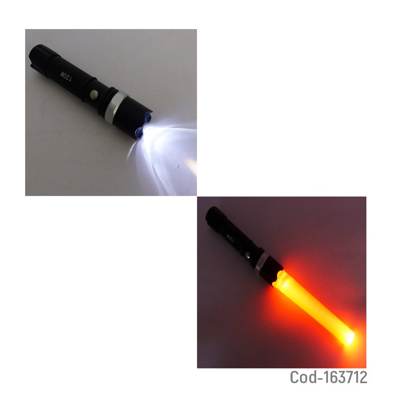 Linterna led laser tactica de 120 watt con zoom, pila, baliza recargable mayorista — imagen 3