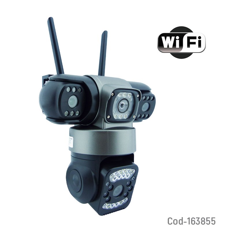 Camara De Vigilancia IP WIFI De Triple Camara De Resolucion 2 Mp Compatible Con APP V380 19.5 cm x 20 cm x 14 cm por mayor en Chile