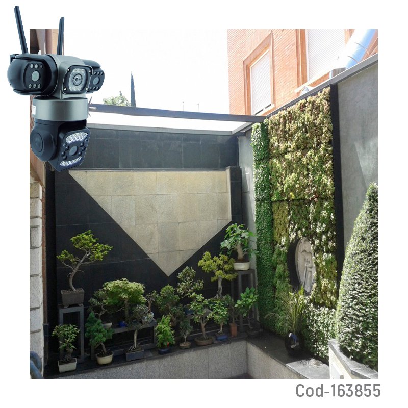 Camara de vigilancia ip wifi de triple camara de resolucion 2 mp compatible con app v380 mayorista — imagen 3