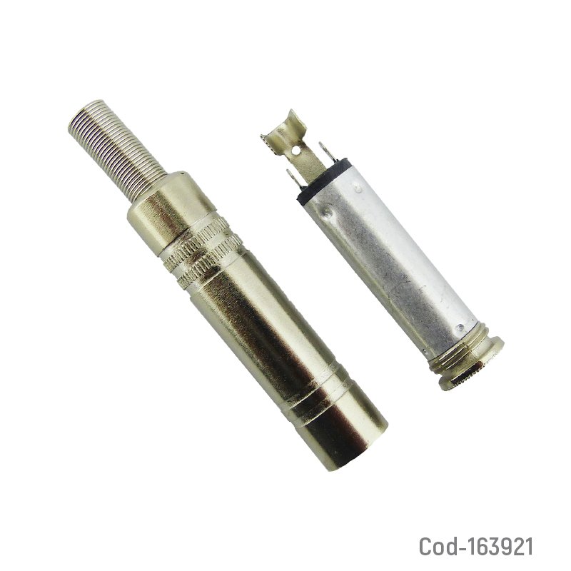 Conector hembra jack 6.3 mm mono con resorte - pack de 20 unidades mayorista — imagen 2