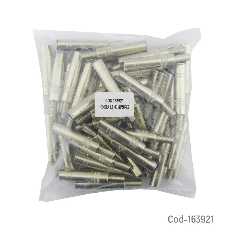 Conector hembra jack 6.3 mm mono con resorte - pack de 20 unidades mayorista — imagen 3