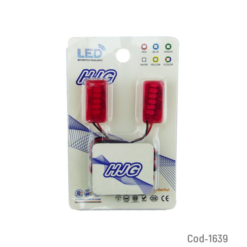 Luz estrobo de 6 led roja marca hjg para moto. - pack de 10 unidades mayorista — imagen 3