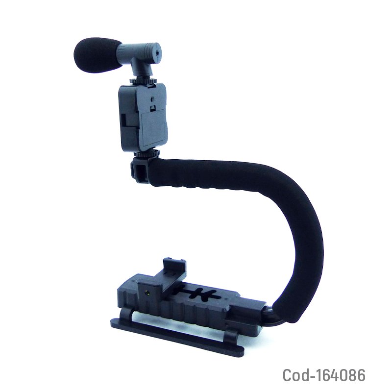 Estabilizador para camaras o smartphone con luz, microfono y control remoto bluetooth. mayorista — imagen 2