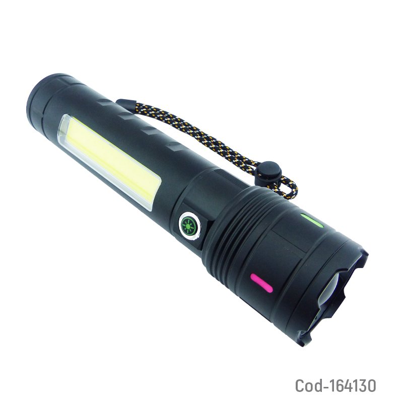 Linterna LED Recargable Con LUZ En 3 Colores, De Aluminio 21.7 cm c 5.2 cm por mayor en Chile