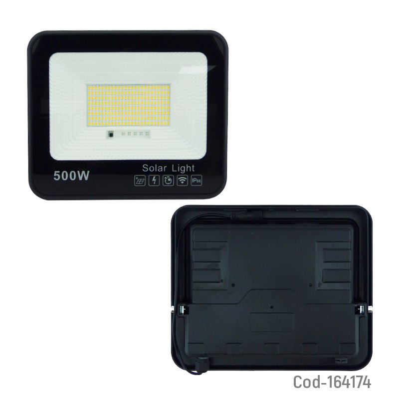 Proyector solar led de 500 watt, 200 led, luz calida, panel solar y control remoto mayorista — imagen 2