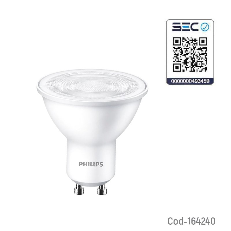 Ampolleta led marca philips modelo gu10 de luz fria 4.7 watt y 6500 k. certificada. - pack de 10 unidades mayorista — imagen 2