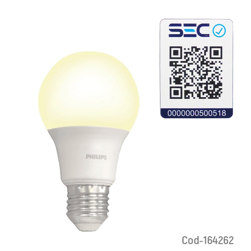 Ampolleta led marca philips modelo e-27 de luz calida a 8 watt, 700 lumenes certificada. - pack de 10 unidades mayorista — imagen 2