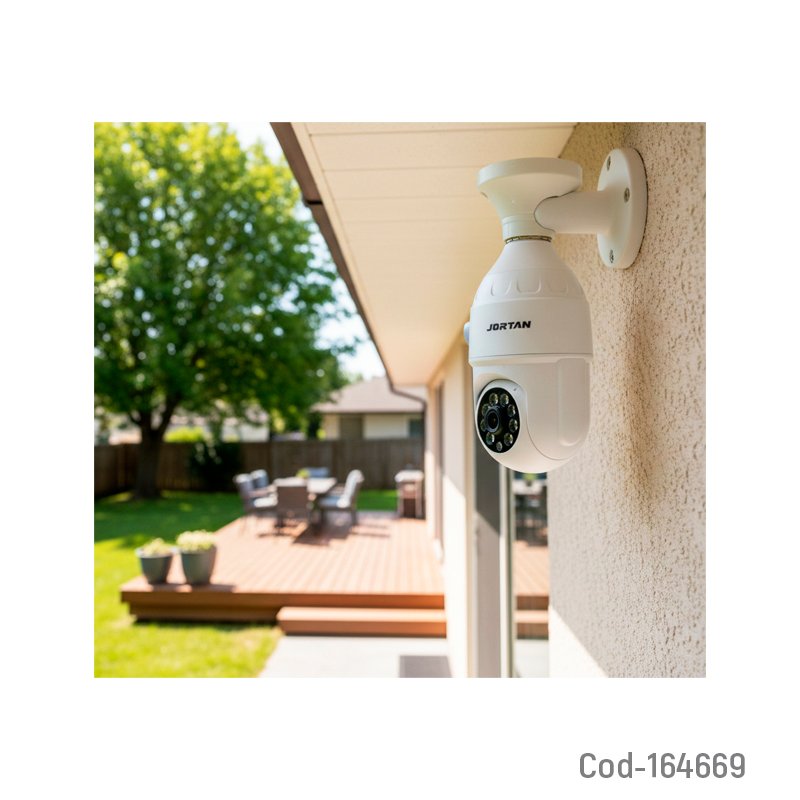 Camara de vigilancia ip wifi tipo ampolleta marca jortan de 8 led y resolucion de 2 mp, compatible con app yoose. mayorista — imagen 3