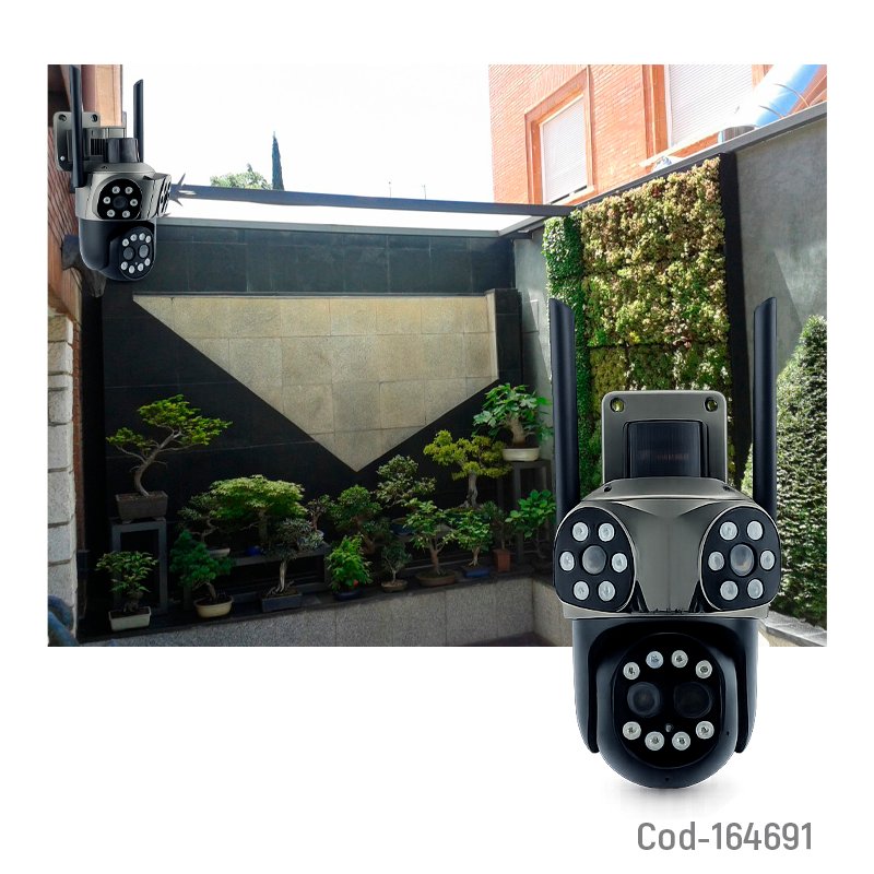 Camara de vigilancia ip wifi jortan con triple camara, alarma, conexion lan y es compatible con la app yoose. mayorista — imagen 3