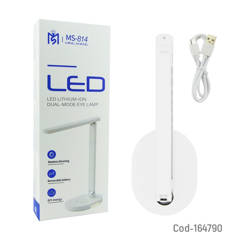 Lampara de escritorio touch de 60 led modelo ms-814 de 3 tonos y recargable mayorista — imagen 4