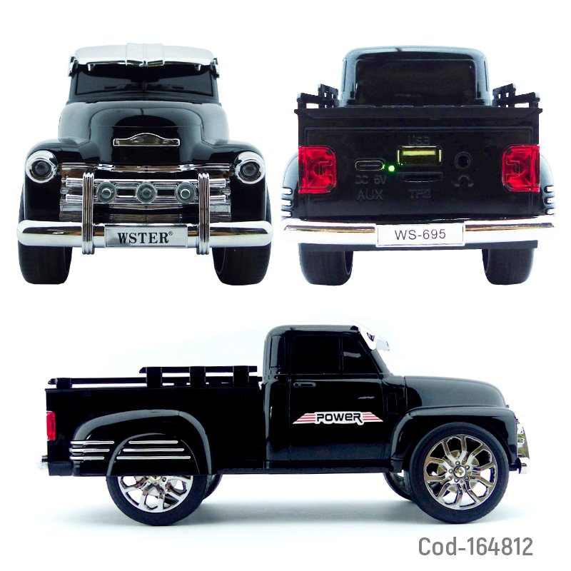 Parlante recargable modelo ws-095 camioneta solar con conexion bluetooth, usb y radio fm de 8 watt mayorista — imagen 3