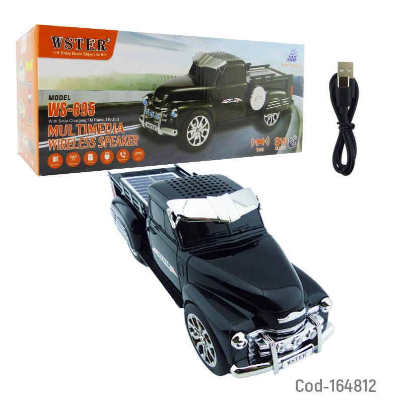 Parlante recargable modelo ws-095 camioneta solar con conexion bluetooth, usb y radio fm de 8 watt mayorista — imagen 5