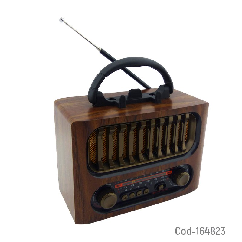 Radio Multibanda Portable Marca MEIER Modelo Tipo Retro M-1930BT Recargable 17 CM X 13.5 CM X 8.7 CM por mayor en Chile