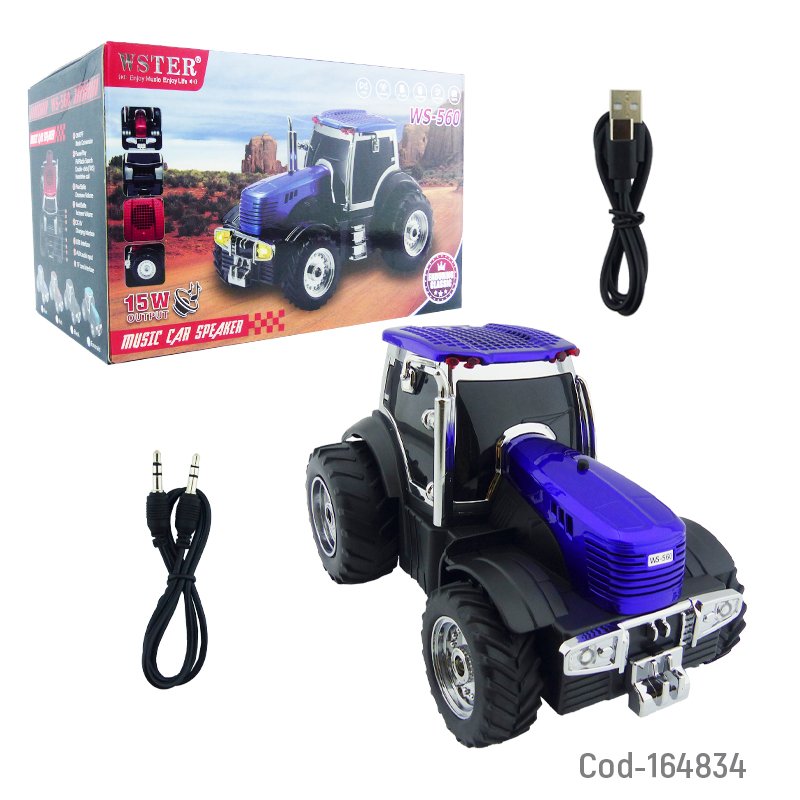 Parlante recargable modelo ws-560 tractor conexion bluetooth, usb y radio fm de 15 watt mayorista — imagen 5
