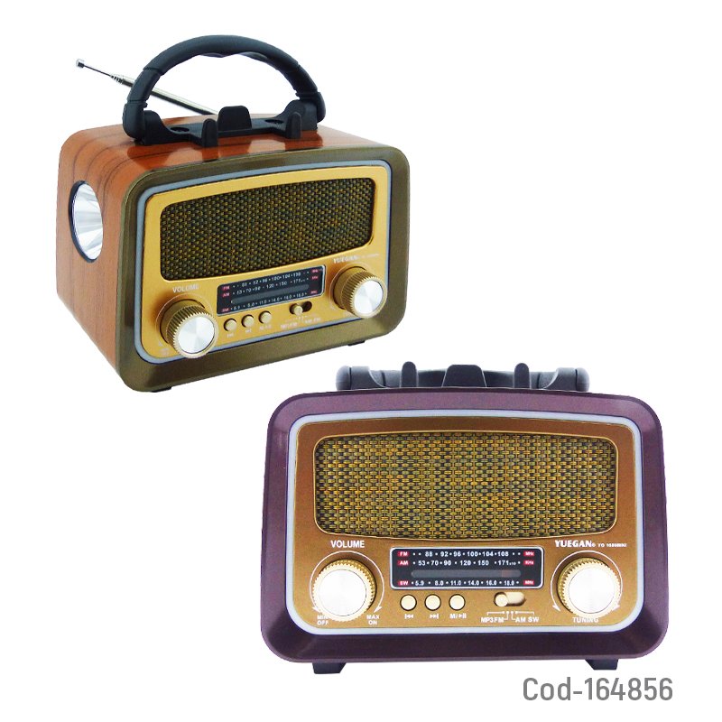 Radio multibanda mini marca yuegan modelo yg-1086 recargable. con luz rgb, linterna conexiones bluetooth, fm, usb y tf. mayorista — imagen 4