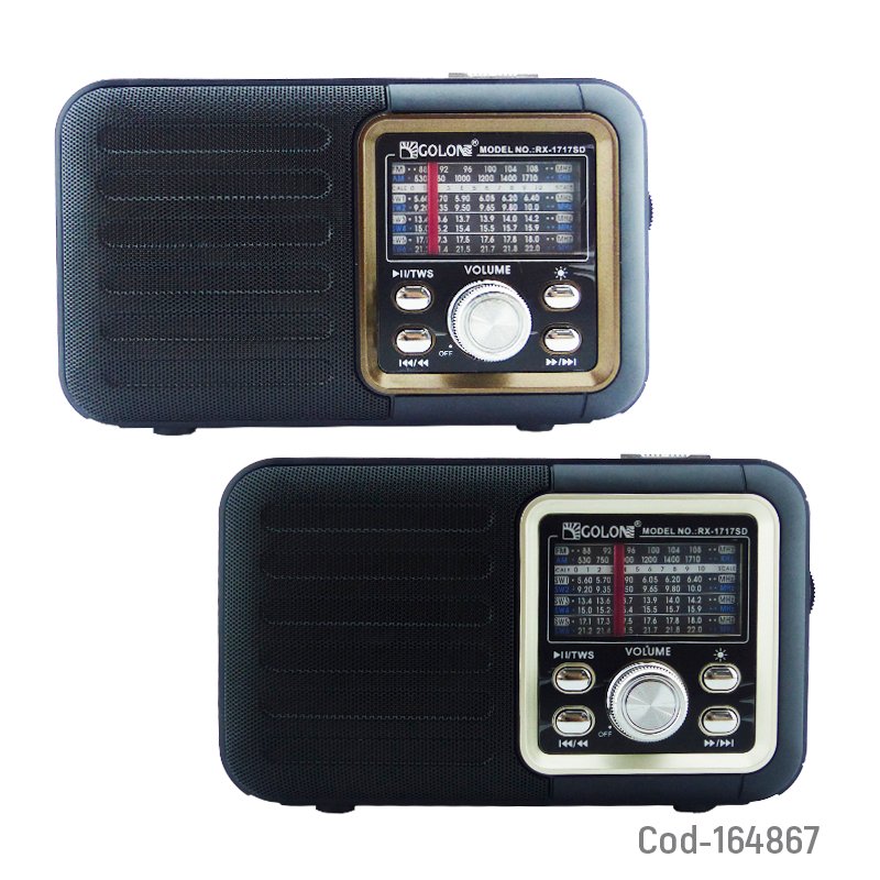 Radio multibanda solar marca golon modelo rx-1717sd bluetooth con luz rgb, usb, tf y fm recargable. mayorista — imagen 3