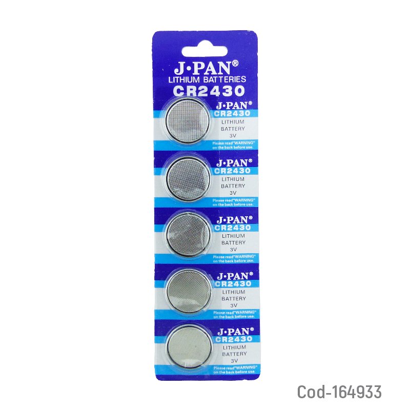 Pila Marca J.PAN Modelo CR2430 Set X 5 A 3 Volt De Lithium por mayor en Chile