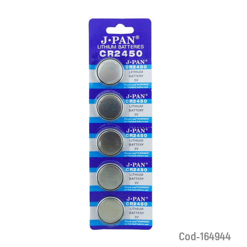 Pila Marca J.PAN Modelo CR2450 Set X 5 De 3 Volt Lithium por mayor en Chile