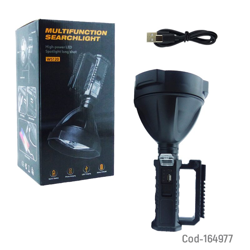 Foco busca camino led modelo w5120 con tripode y recargable por usb mayorista — imagen 4