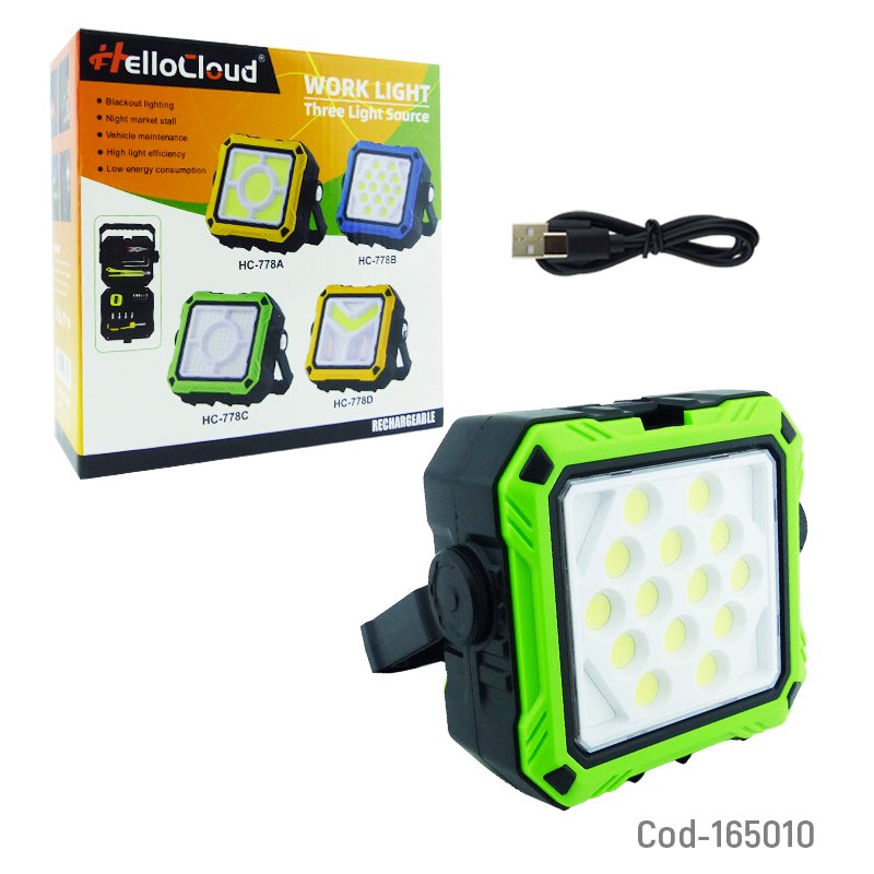 Foco solar led cob modelo hc-778 recargable con herramientas y en 2 colores. mayorista — imagen 4