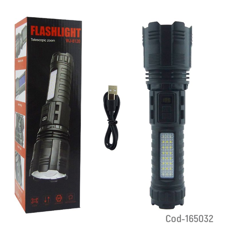 Linterna led laser con baliza, zoom. modelo wj-8122 recargable. mayorista — imagen 4