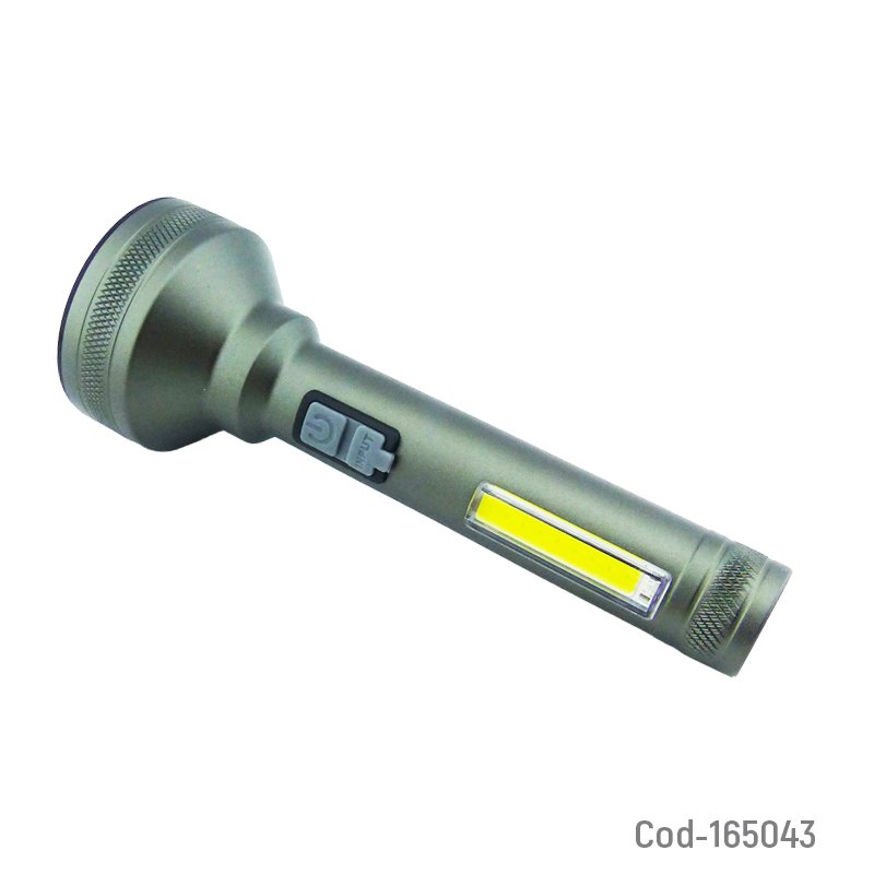 Linterna de 1 led mas 1 led cob en aluminio marca tdplus modelo t2863c recargable. mayorista — imagen 2